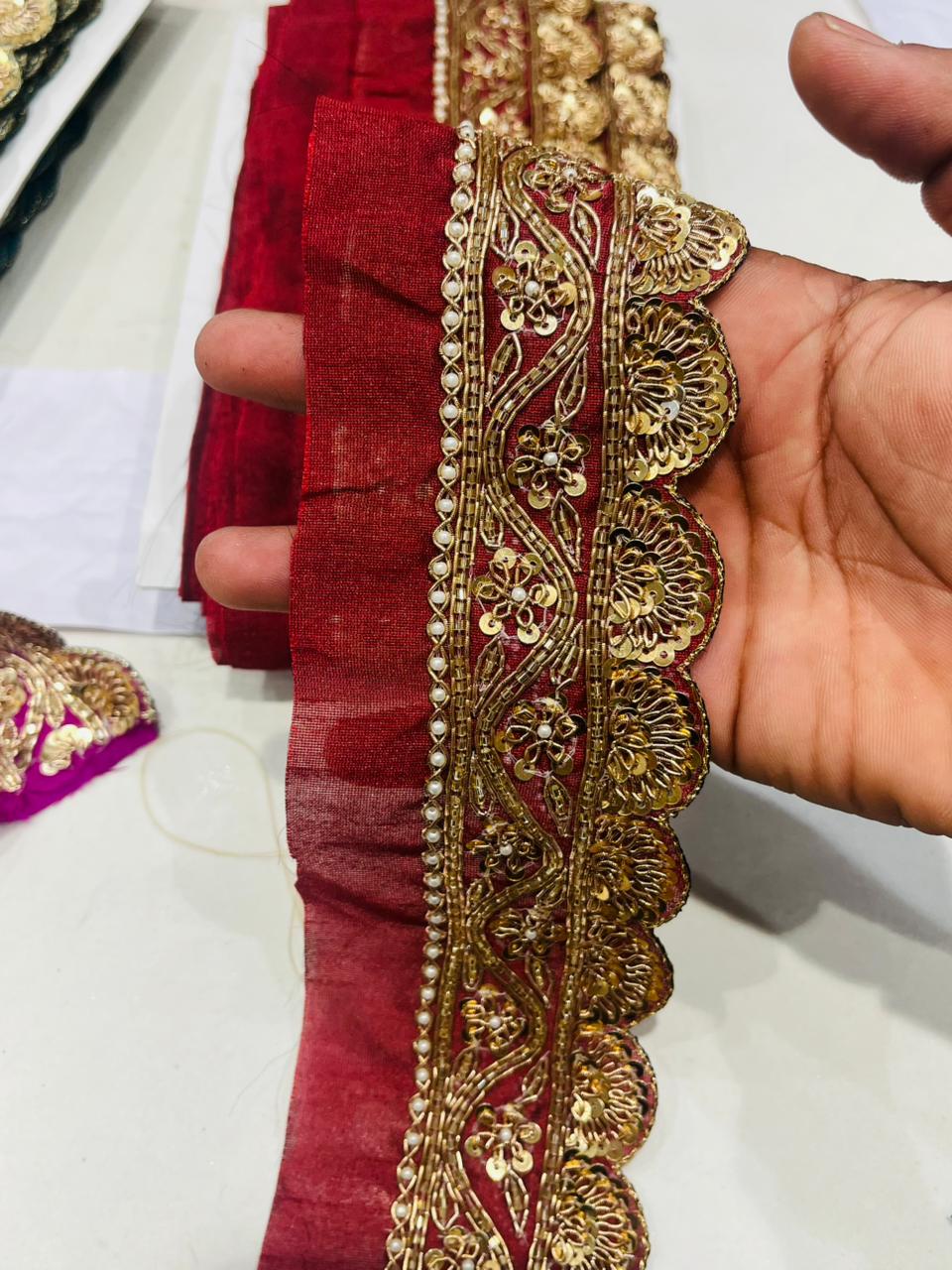 K.R KASAT - Red Colour Lace